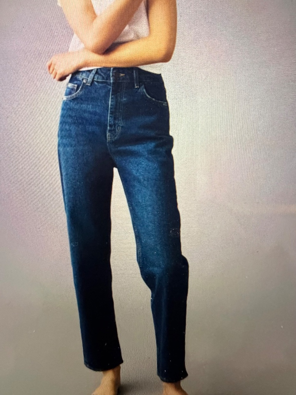 LIKE NEW MOM SLIM-FIT HIGH-WAIST ANKLE JEANS